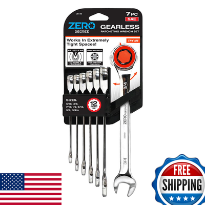 #ad Zero Degree 38140 Ultra Precise 7 Piece Gearless Ratchet Wrench Set Nickel $89.94