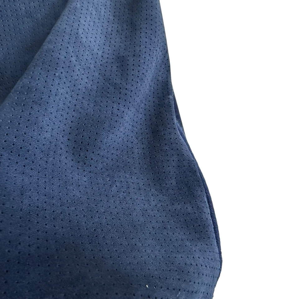 Cárdigan Elie Tahari Mujer Lana Merino Gamuza Cuero Talla Grande Azul Abotonado Foto 4 de 4