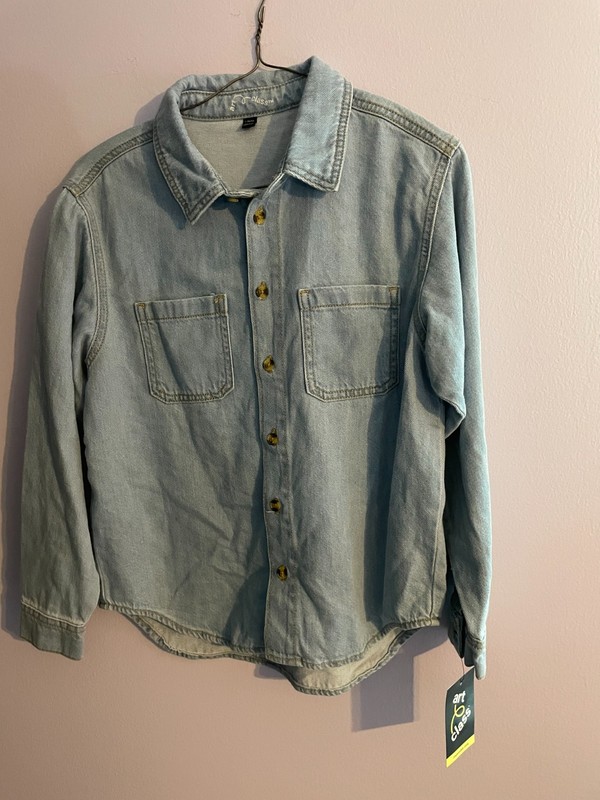 Art Class Girls Long Sleeve Denim Shirt M 10/12,  girls, shirt, jacket, New tags