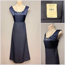 NEW BHS Navy Sleeveless Evening Occasion Party Dress UK 14 Made in Britain