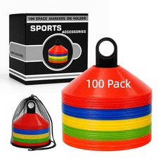 Vwleya 50/100PCS Soccer Cones with Carry Bag  Holder, Agility Disc Cones