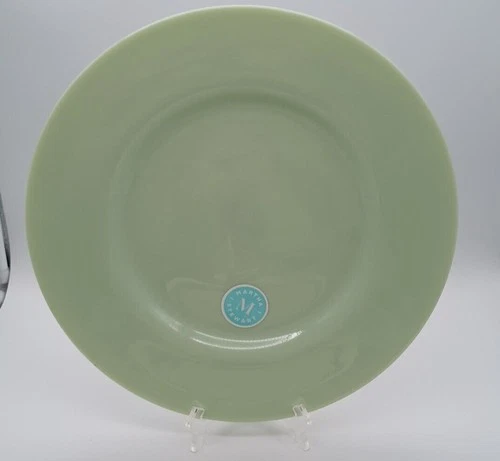 Martha Stewart Green JADEITE GLASS ROUND PLATTER Plate 13" Charger Retro Style