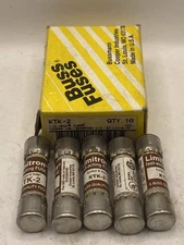 Box Of 5 Bussmann KTK-2 KTK2 ( 2 Amp ) KTK 2A 600Vac Fuses Fast Acting Fuse