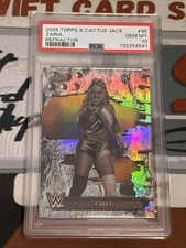 2025 TOPPS CHROME WWE X CACTUS JACK 95 ZARIA REFRACTOR RC PSA 10