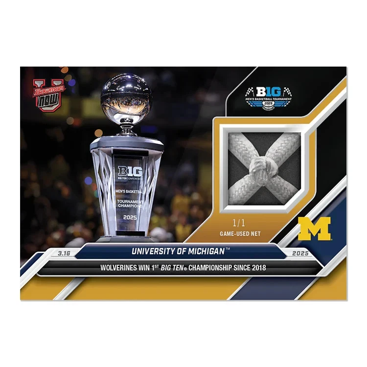2024-25 Bowman U NOW Basketball #89 Michigan Game-used Net Relic # 49 or Lower - Image 3 of 4