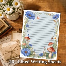 Cottagecore - Letter Writing Paper   25 Watercolor Stationery Sheets 025