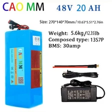 48V Ebike Battery 20Ah Lithium for ≤1500W Electric Bike Bicycle Scooter Motor