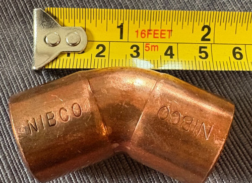 NEW NIBCO  1-inch  Copper  45-DEGREE SWEAT ELBOW  USA