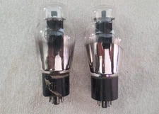 Strong Pair Raytheon 6L6G  Black Plate Foil D Bottom Getter Engraved