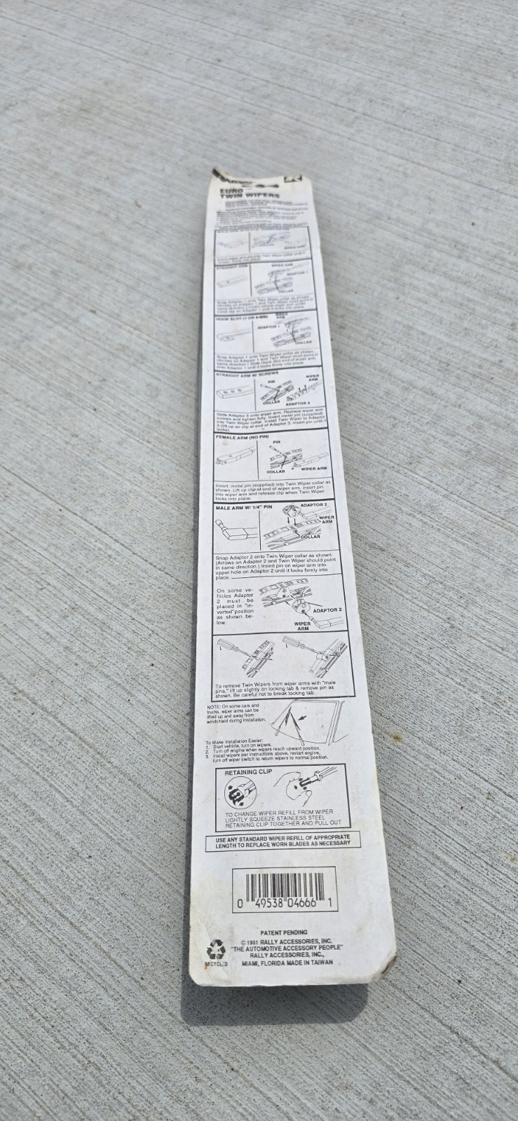 Vtg KOKOMO RALLY Hot Waves Black Twin Beam Truck Wiper Arms 16" Pair 90's 