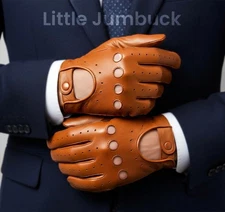 Unisex Reverse Stitched Genuine Soft Leather Driving Motorcycle Bike Boat Gloves