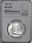 1956-P 50C FRANKLIN SILVER HALF DOLLAR FULL BELL LINES NGC MS64 FBL #8344592-017