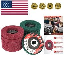 10Pcs 180 & 320 Grit Scour Flap Disc 4 1/2 Inch Angle Grinder Attachment for ...