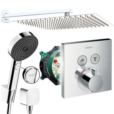 Hansgrohe ShowerSelect Unterputz Duscharmatur Regendusche Kopfbrause 360mm Set