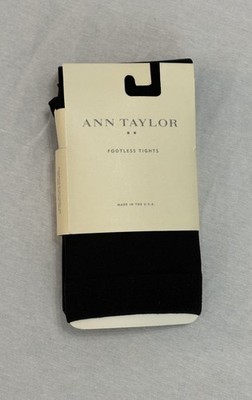 Ann Taylor Footless Tights Black Size M Women Solid Nylon Spandex 177198 I6