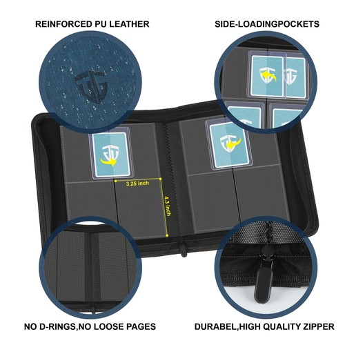 Toploader Binder,Holds 112 Toploaders, 4 Pocket Top Loader Binders for 3" x 4... - Bild 3 von 5