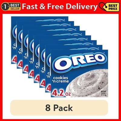 (8 pack)Oreo Cookies 'n Creme Instant Pudding & Pie Filling Mix, 4.2 oz Box