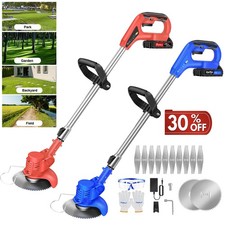 21V Cordless Strimmer Grass Trimmer Tree Cutter Garden Edger Electric 1/2Battery