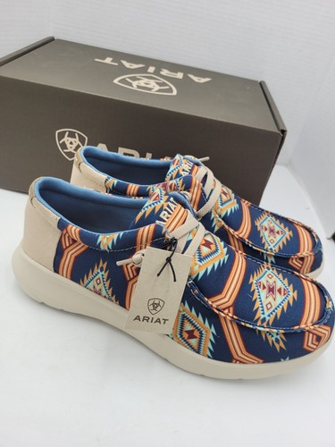Scarpe casual Ariat uomo 10 EE Hilo Navy Cave Creek Southwest marrone chiaro slip-on 10053675 - Foto 11 di 13