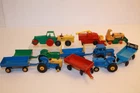 13 Vintage 1950-70 Matchbox Lesney Farm Tractors Equipment Rollers Hay Trailers