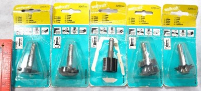 5 New Wolfcraft Wood Router Cutter Bits 3263, 3267, 3260, 3259 and 3266