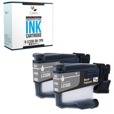 2-Pack Compatible LC506BK Ink Cartridges fits Brother INKvestment MFC-J4555DW