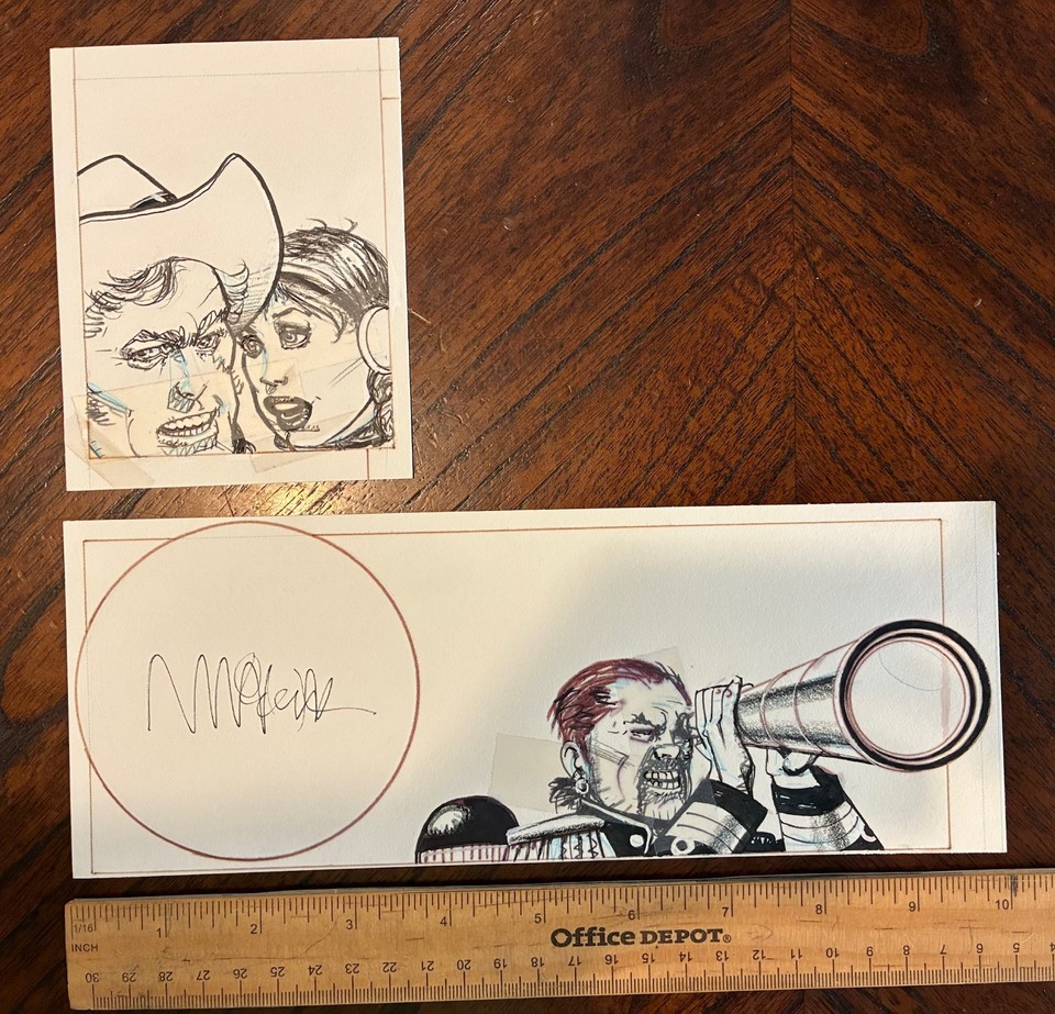 HOWARD CHAYKIN original art Rawhide Kid: Sensational Seven #4, p. 3, p. 8 Comic Art