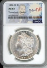 1884-CC Morgan Silver Dollar NGC MS63 BullionPlus Throwback Label 4653960-016