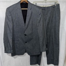John Varvatos Linen Cotton 2 Piece Suit Made In Italy IT 46 US 36 31x29