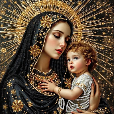 5D Christmas Diamond Art Kits for Adults Beginners, Virgin Mary Diamond Painting