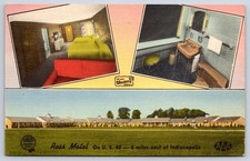 Otwell Vintage Indiana Postcard INDIANAPOLIS Ross Motel US 40 Aaa 1951