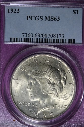 1923 PCGS MS63 PEACE DOLLAR #B51502
