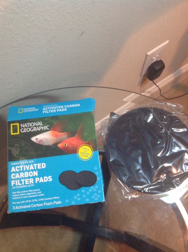 National Geographic Canister Filter 3 Activated Carbon Foam Pads NEW
