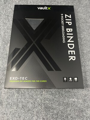 VaultX Premium Exo-Tec Zip Binder Black 9 Pocket Holds 360
