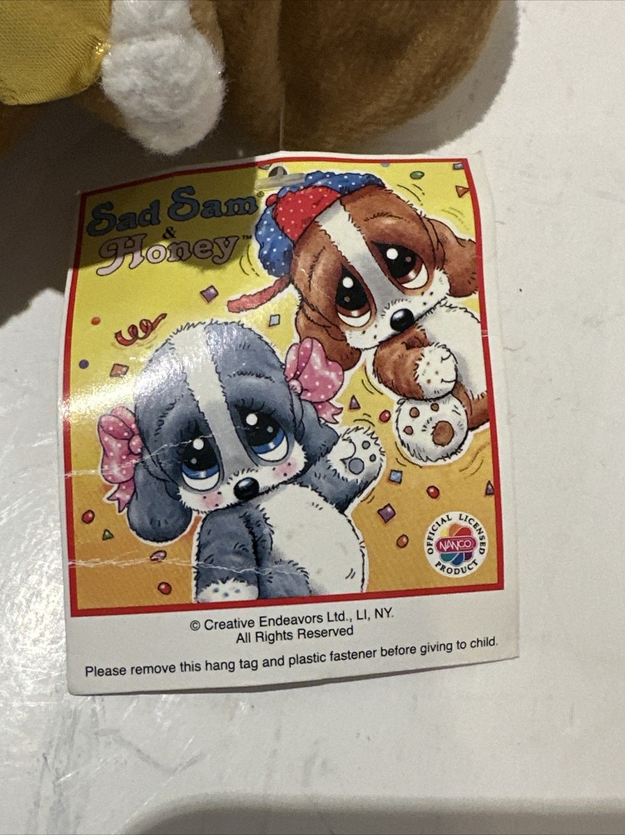 Nanco Plush Sad Sam & Honey Stuffed Puppy Dog Satin Rainbow Star