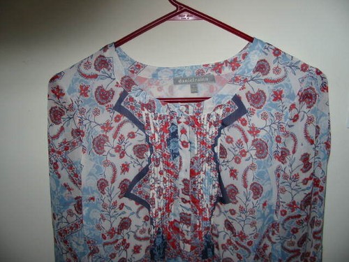 Daniel Rainn Anthropologie Multi Colored Sheer Floral blouse Size S Pre-owned - Picture 3 of 4