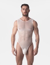 barcode Berlin - Fishnet Body ROMA weiß Herren Suit 92253/200 gay sexy