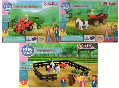 Playtive Clippys Bibi & Tina 3 Sets  491 Teile Traktor Kutsche Pferdkoppel NEU