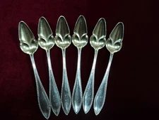 Silverplate Flatware Lot of 6 Vesta Goldtone Bowl Fruit Spoon Set Rogers Mono
