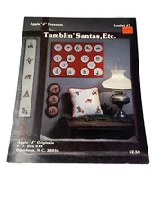Christmas Cross Stitch Pattern Tumblin' Santas Leaflet #7 Aggie "J" Presents