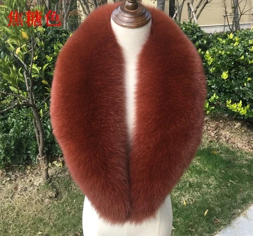 Winter Real Fur Collar Natural Pink Scarf Women Wraps Neck Luxury Scarves Shawl - Picture 6 of 47