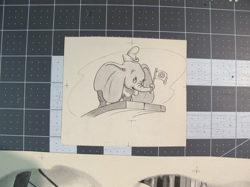 vtg 1950s Disney Dumbo Mel Shaw storyboard sketch art prints v5 - Picture 3 of 7