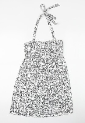 PRETTYLITTLETHING Damen weiß Polyestermischung A-Linie Größe 12 Neckholder Krawatte - B