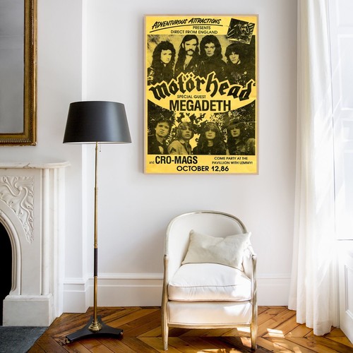 Motorhead Megadeth Retro Vintage Concert Heavy Metal Band Poster Print - Picture 2 of 6