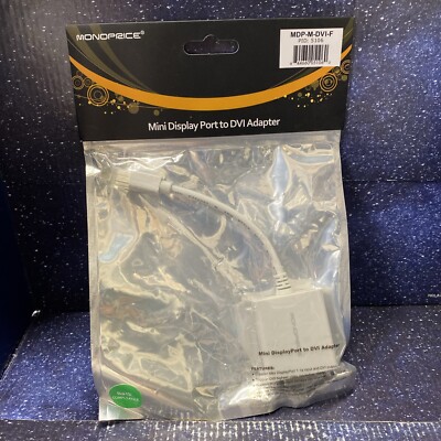 Monoprice Mini DisplayPort 1.1 to DVI Adapter, White - Free Shipping
