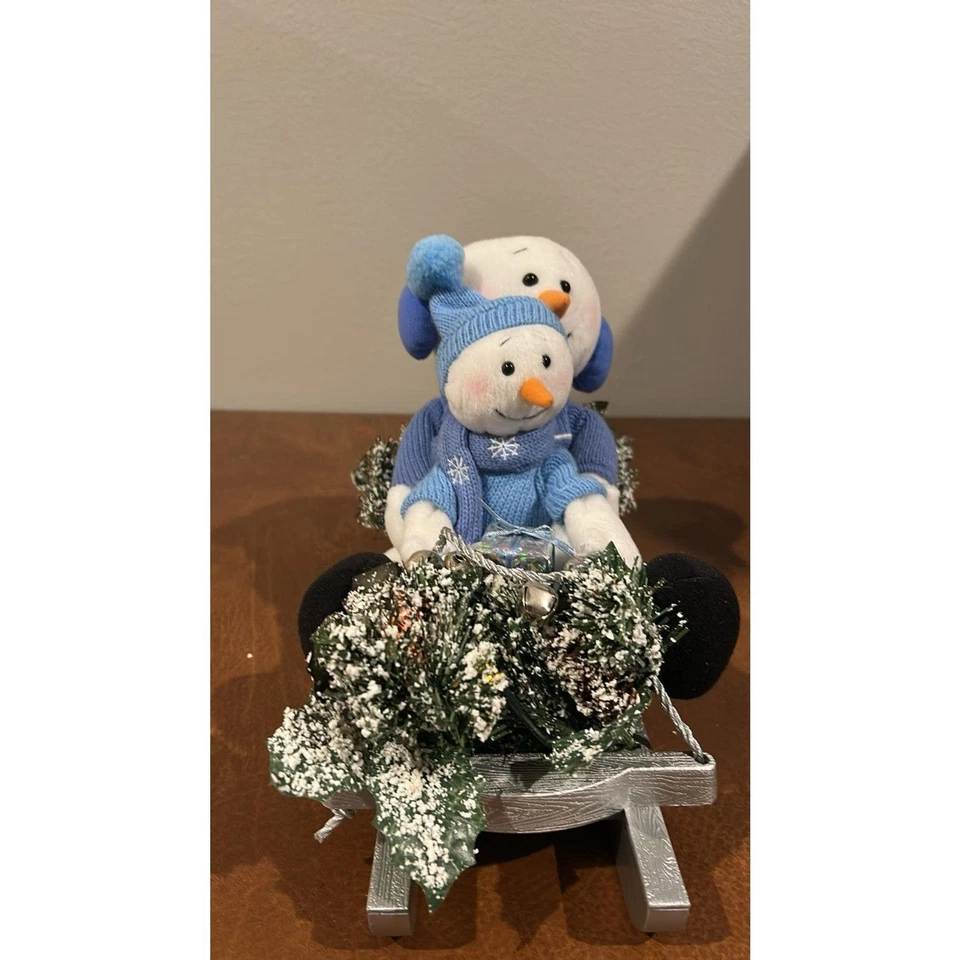 Vintage Avon A Magical Winter Sleigh Ride Snowman & Snowbaby  WORKS - Image 4 of 4