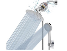 Filtered Shower Head, High Pressure 8  Round Rain Shower and 5 settings