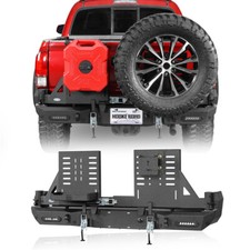 Rear Bumper W/ Spare Tire Carrier & Fuel Can Holder Fit 2016-2023 Toyota Tacoma