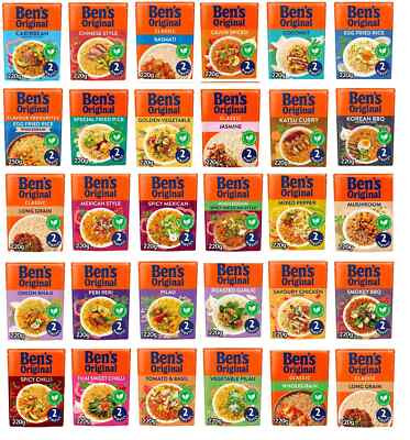 18 x 220g BEN'S ORIGINAL Microwave Rice 18 x 220g pouches Various ...