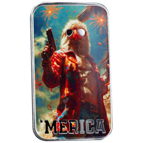 1 oz Silver Eagle Bar - MERICA | Pure Silver Patriotic Design